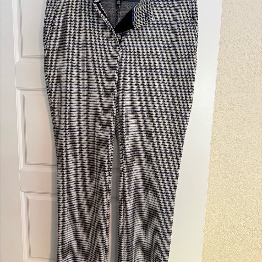 White House Black Market Women’s Black, Blue and White Houndstooth Pants